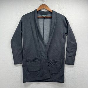 Free Fly Cardigan Women S Charcoal Bamboo Fleece Open Front Pockets Loungewear